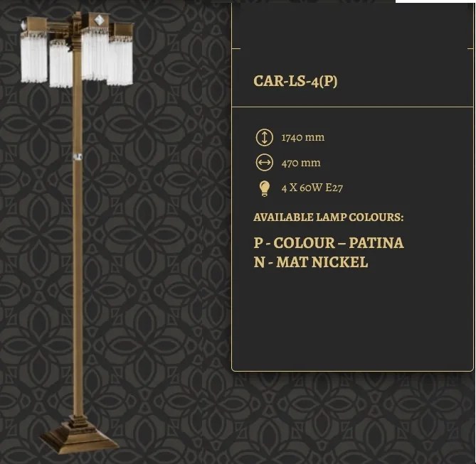 Lampadar design clasic realizat manual CARINO