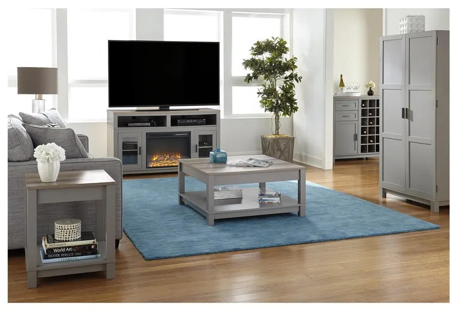 Măsuță de cafea gri/în culoare naturală cu aspect de lemn de stejar 89x89 cm Carver – Støraa