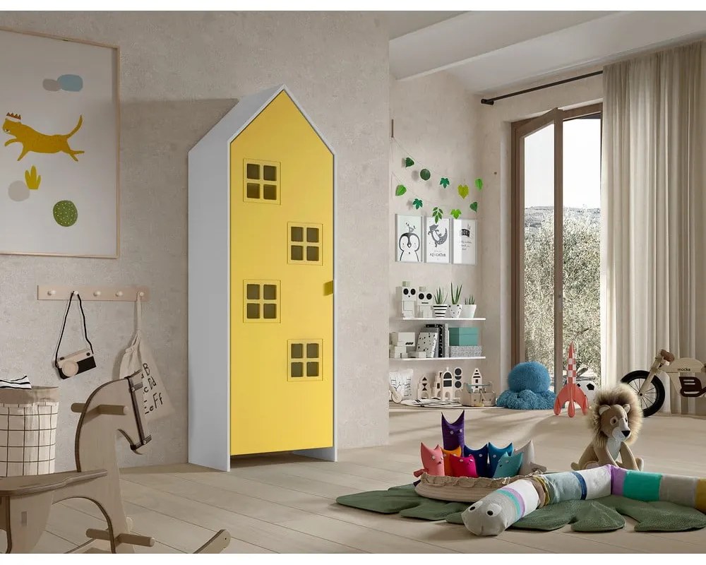 Șifonier de copii galben/alb 58x172x37 cm Casami Bruges – Vipack