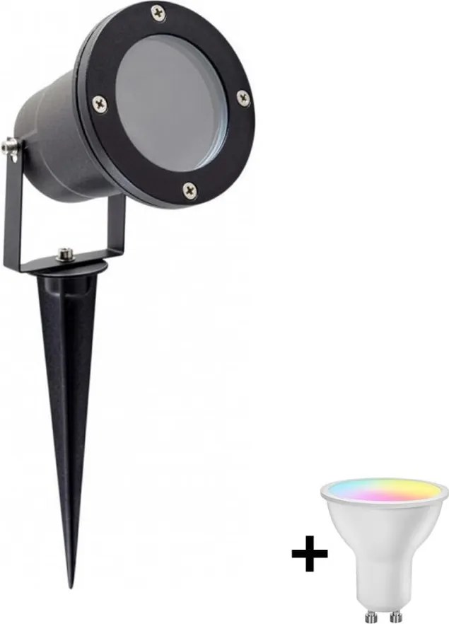 Lampă LED RGBW dimmabilă de exterior BLAKE 1xGU10/6W/230V IP65 + telecomandă