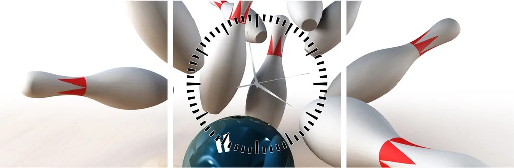 Tablou - Bowling (cu ceas) (90x30 cm)