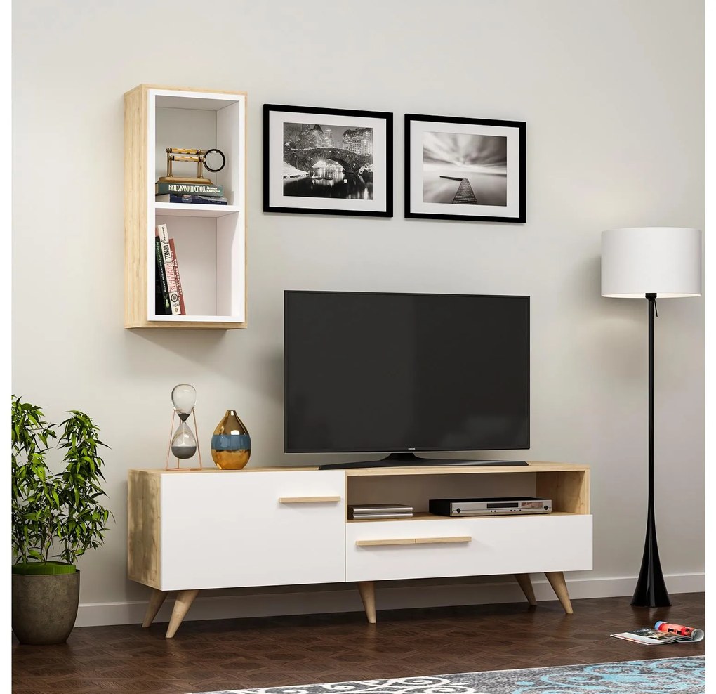 Mobilier living Sepada 2 (stejar zafir + alb) . 1095594