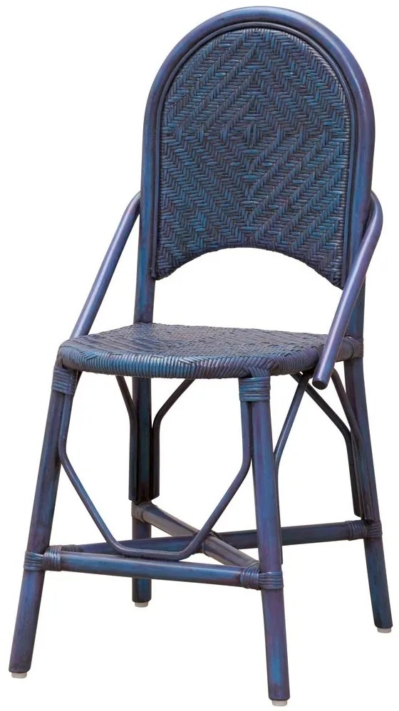 Scaun de dining albastru din rattan, "Pigmento"