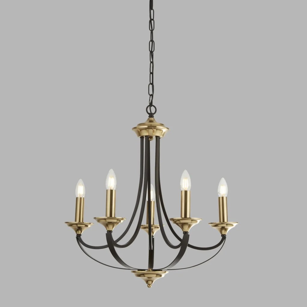 Lustra clasica suspendata design traditional Belfry 5L 1845-5BZ SRT