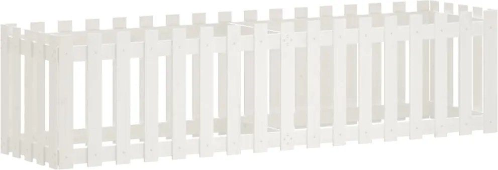vidaXL Pat înălțat grădină design gard alb 200x50x50cm lemn pin tratat