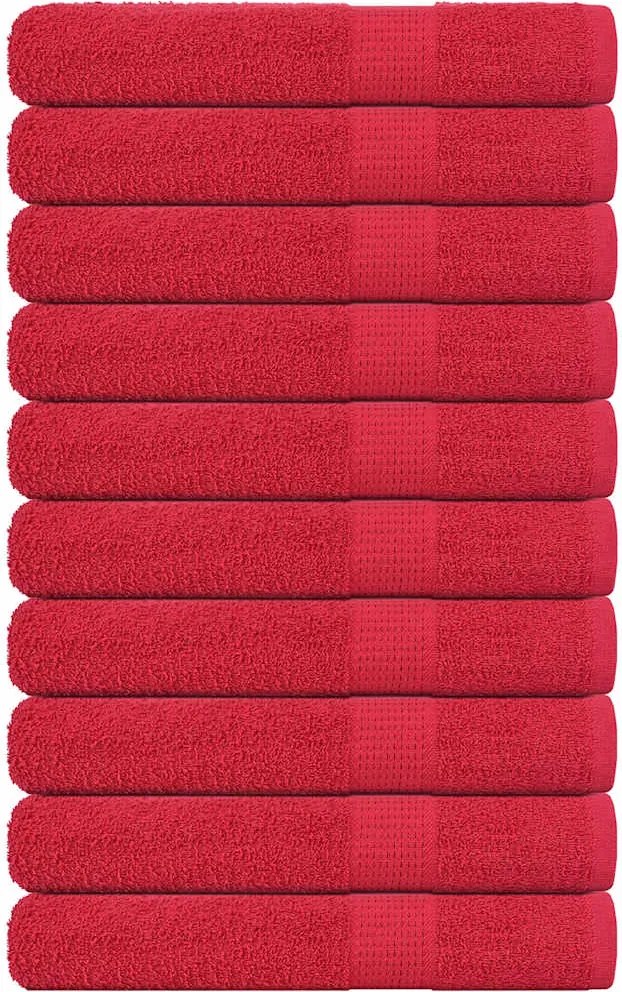 vidaXL Prosoape FROGN 10 buc., roșu, 100x200 cm, 360 g/m²