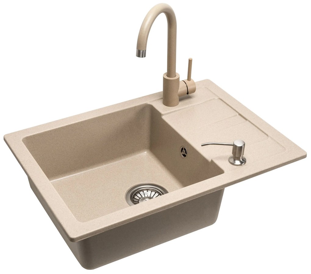 Chiuveta bucatarie Granit Nils Bej set 5in1