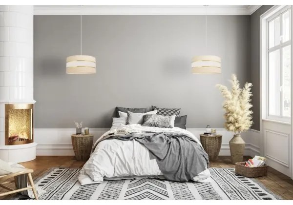 Lustră pe cablu HELEN 1xE27/15W/230V d. 40 cm crem/aurie