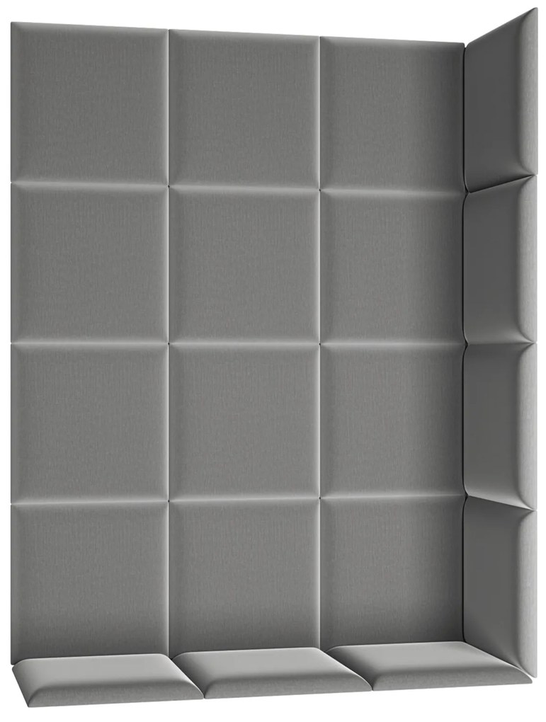 Set 19 panouri tapițate Quadra 120x160 cm (Gri). 1051983