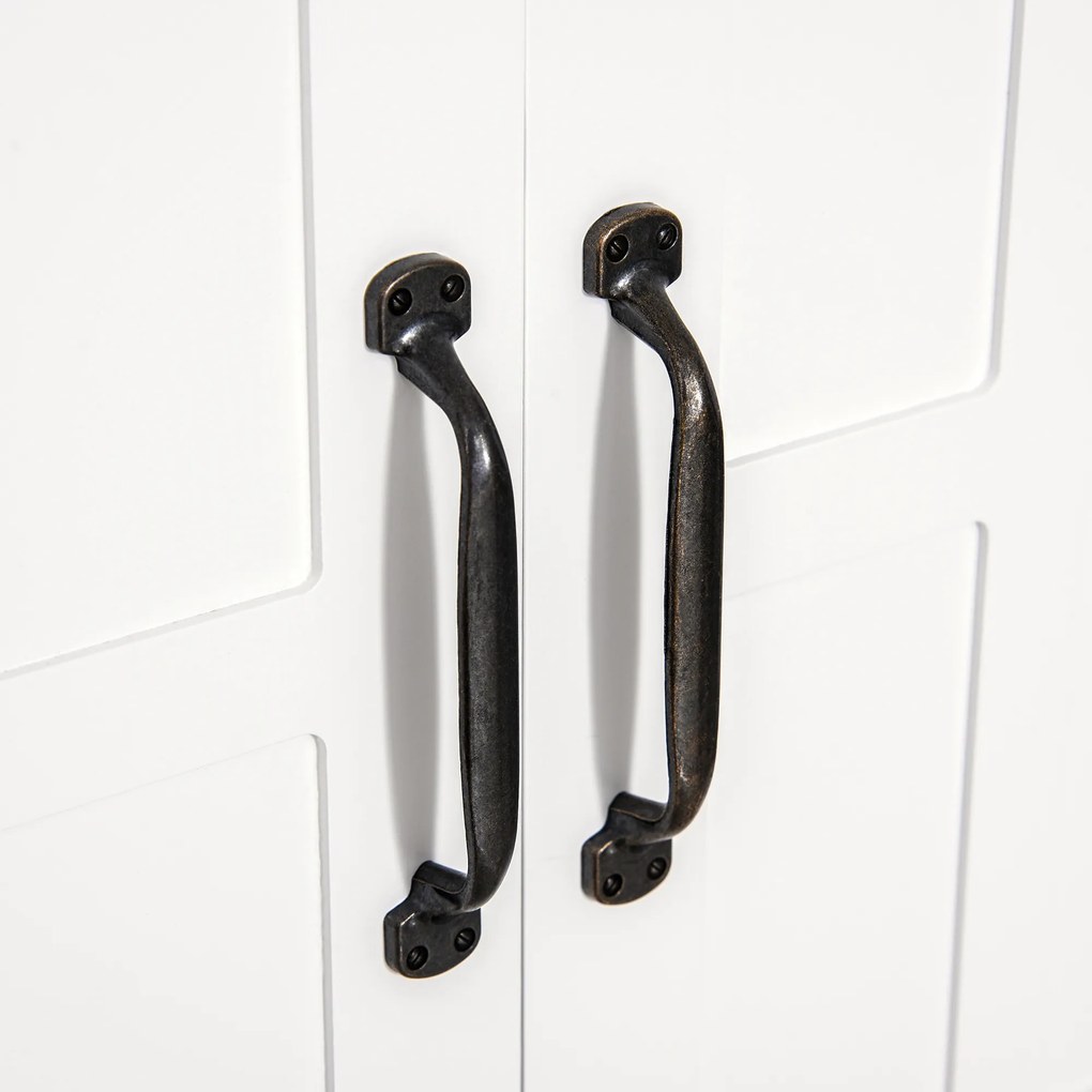 HOMCOM Dulapior 2 Rafturi de Montat pe Perete de Perete Bucatarie Baie Lemn 60x19,8x58cm Alb