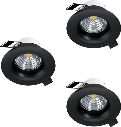 Eglo 902278 - Set 3 spoturi LED SALICETO pentru tavan încastrat, reglabile, LED 4,8W/230V, Ø 8,8 cm, negru