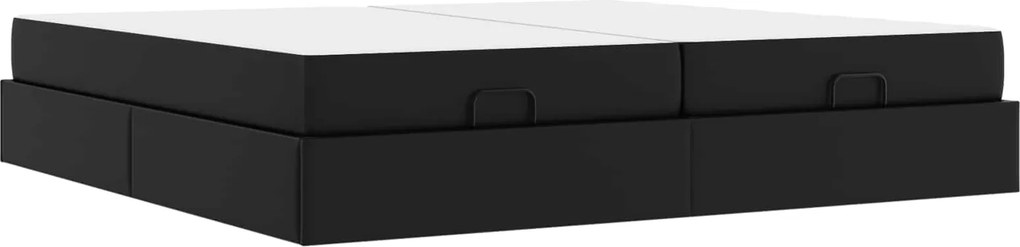 vidaXL Cadru de pat cu saltea cu saltea 2 pcs Negru PVC