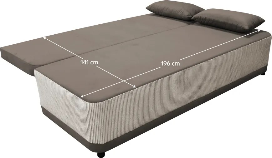 Canapea extensibilă, gri-bej Taupe, SENTY