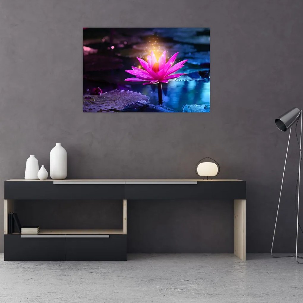 Tablou cu lotus pe apă (90x60 cm)