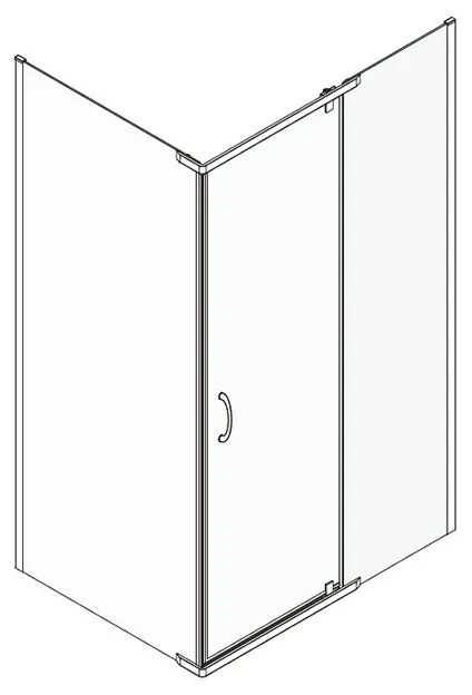 Cabina de dus Mediterraneo, Catania 100x80, cu usa batanta si perete lateral fix