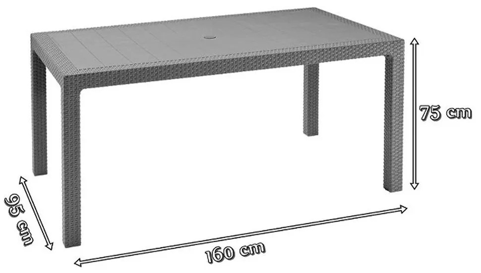 Set de mobilier de grădină Corfu Fiesta III cu masă melodică maro