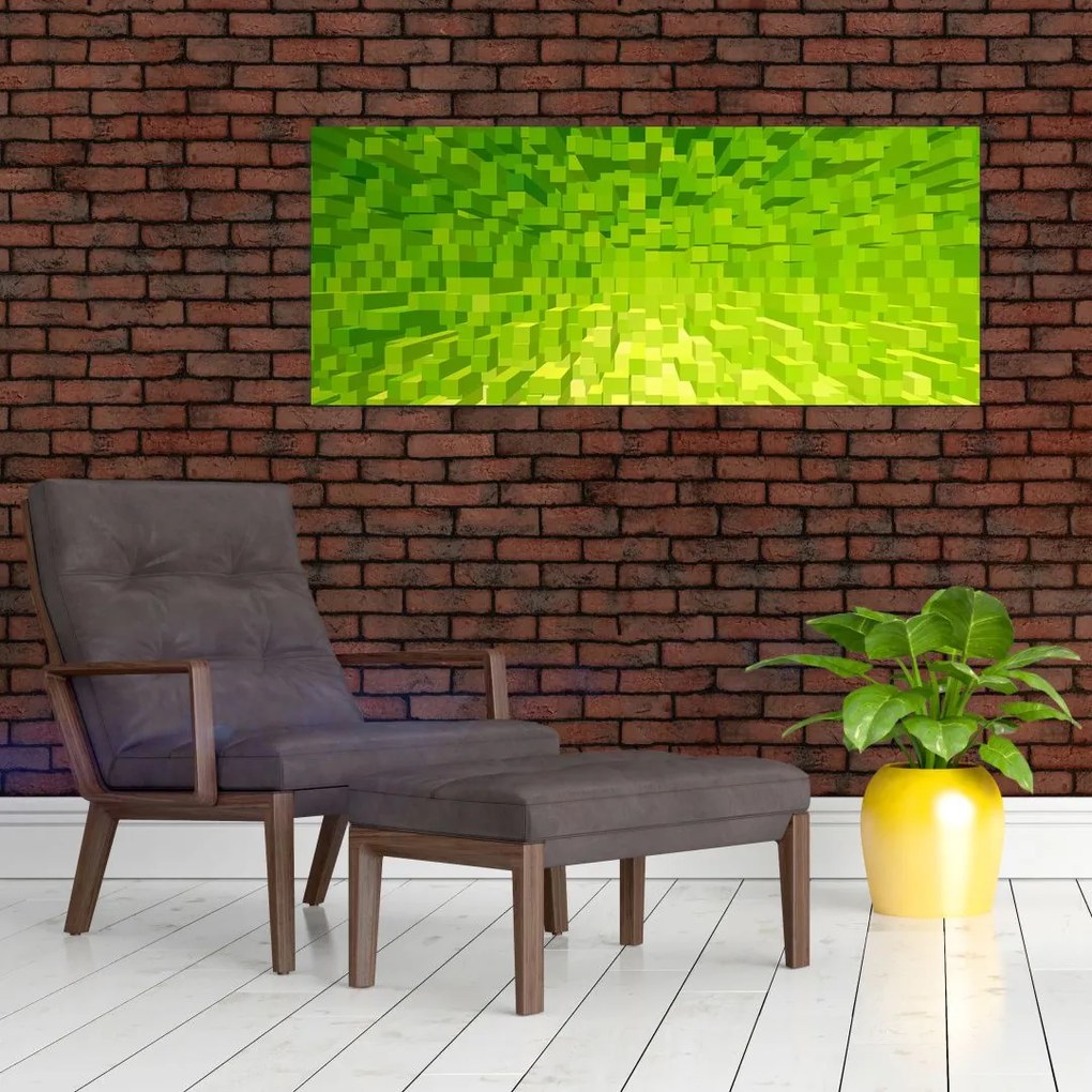 Tabloul cuburilor galbenverzui (120x50 cm)