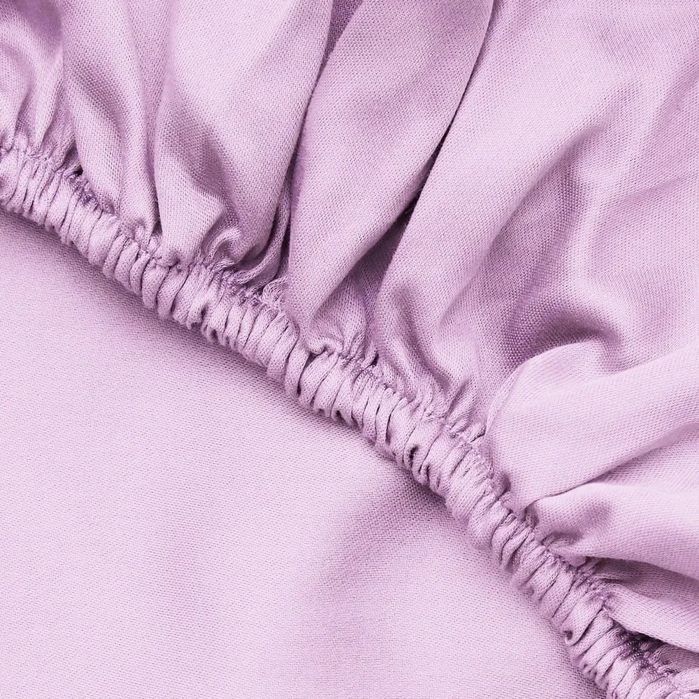 Cearceaf roz din bumbac cu elastic 140x200 cm – Mijolnir