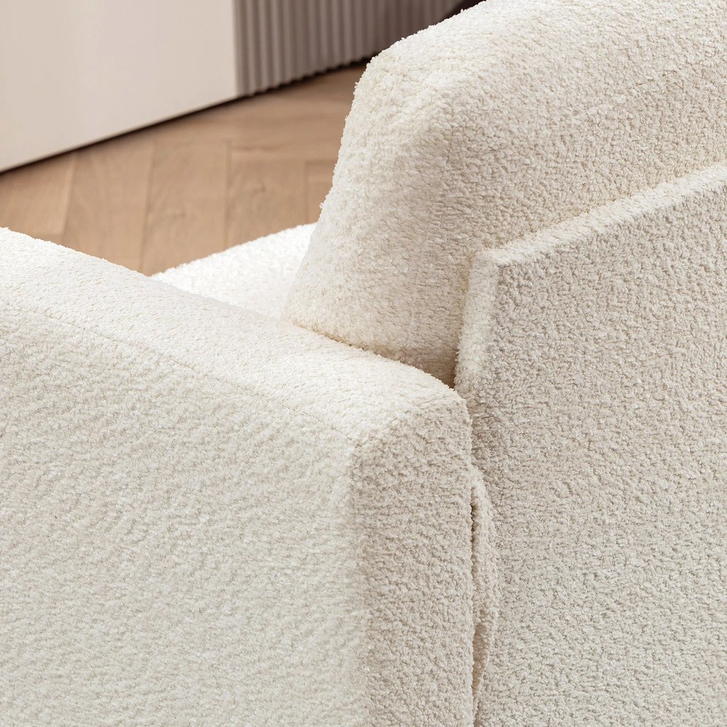 HOMCOM Canapé 2 locuri 120 cm cu perne de spătar detașabile, catifea pentru sufragerie, dormitor, birou, bej | Aosom Romania