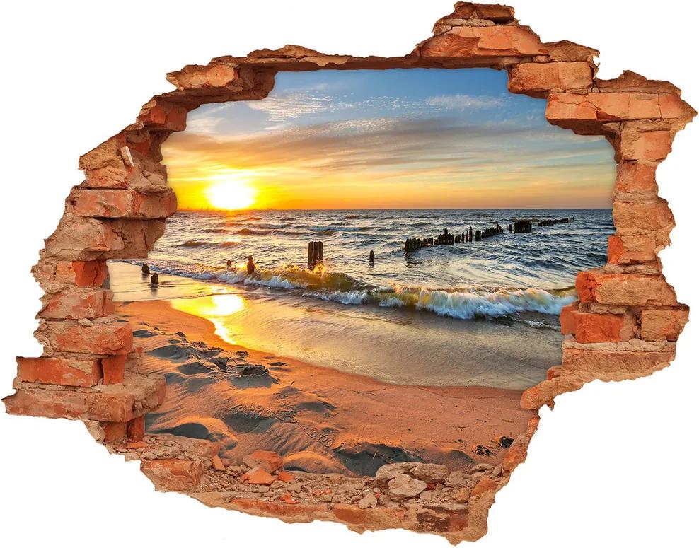 Fototapet 3D gaură în perete Sunset Beach