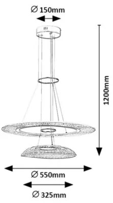 Rabalux 72412 - Lustră suspendată ZOFRAEL cu LED/36W/230V 3000K