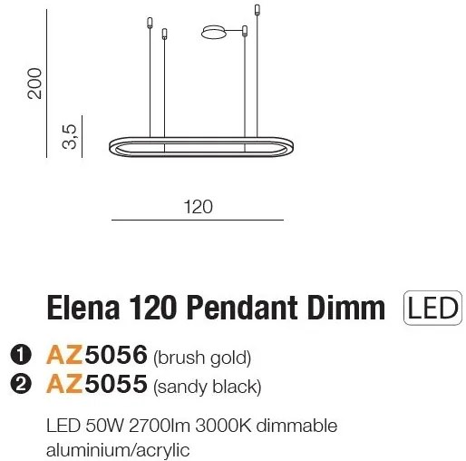 Lustra LED XXL suspendata design modern ELENA 120 DIMM GO