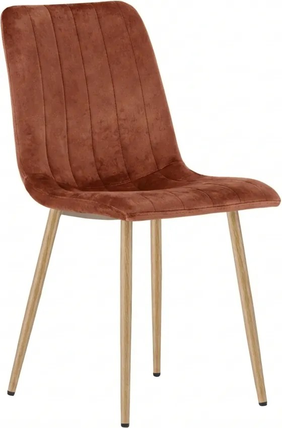 Scaun de catifea maro castan LAVA