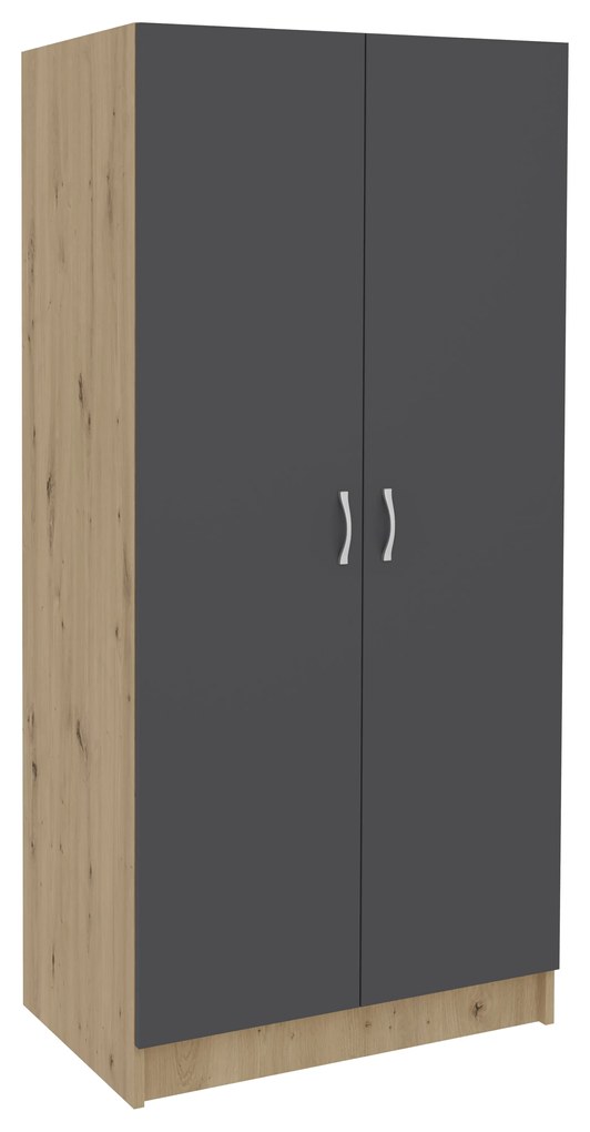 Dulap Pedro, 2 Usi, Stejar Artisan/Antracit, 80 x 51 x 170 cm