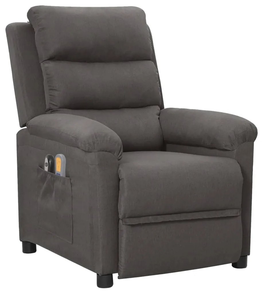 3098976 vidaXL Fotoliu de masaj electric rabatabil, gri închis, textil