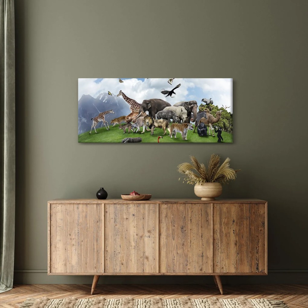 Tablou - Animale pe insulă (120x50 cm)