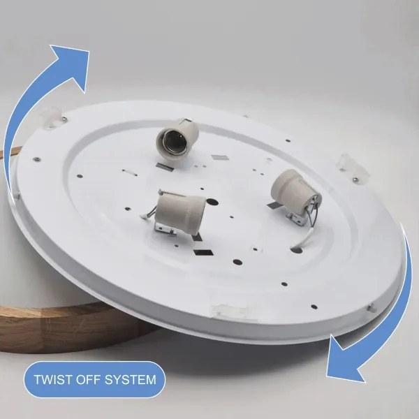 Brilagi-LED RGBW Plafonieră dimabilă CARVALHO SLIM 3xE27/9W/230V Wi-Fi stejar, diametru 47 cm
