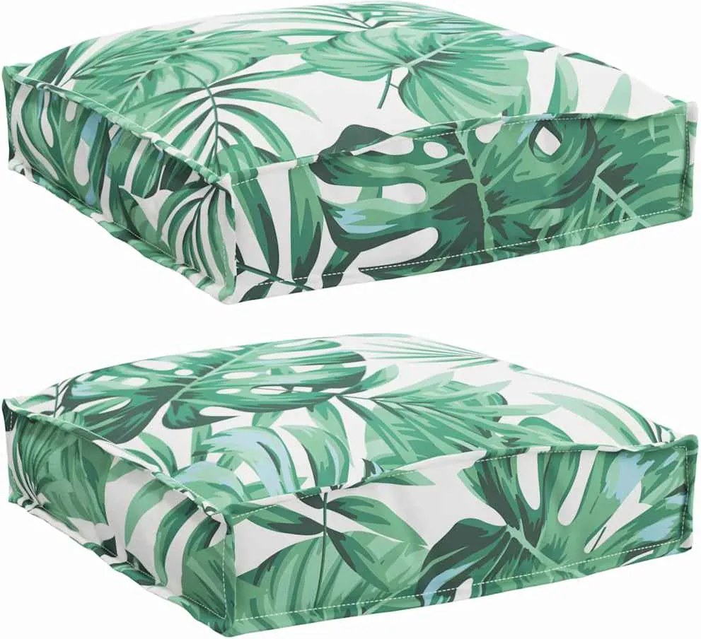 vidaXL Pernă 2 pcs Model cu frunze 40 x 40 x 8 cm Material Oxford