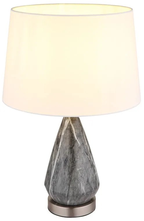 Veioza/Lampa de masa design decorativ KISA nickel/alb