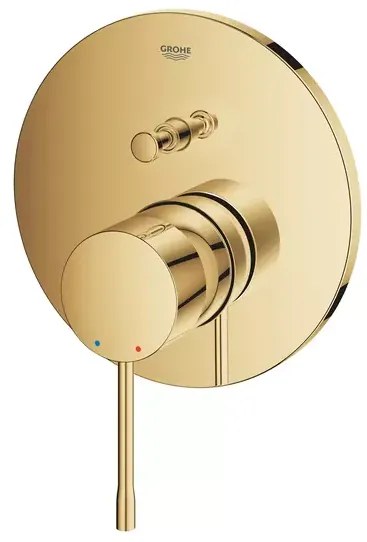 Baterie cada - dus incastrata Grohe Essence auriu lucios Cool Sunrise fara corp ingropat