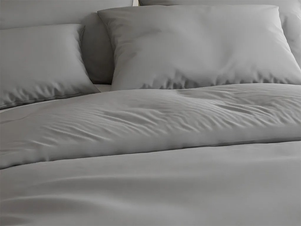 Lenjerie de pat bumbac Lux gri, plic hotel