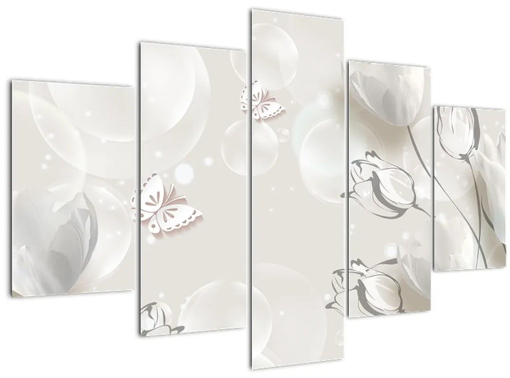 Tablou - Lalele între bule (150x105 cm)