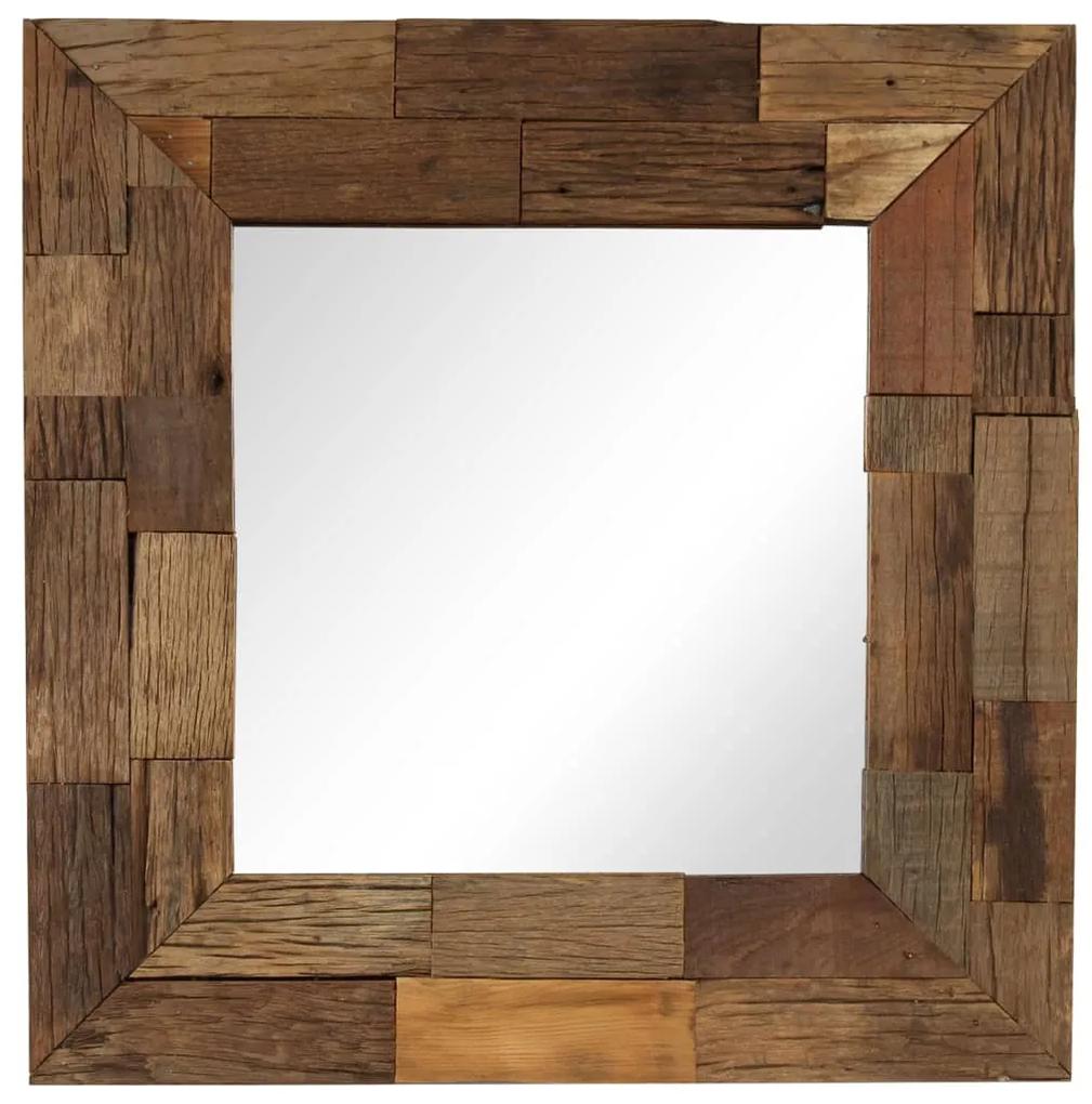 Oglinda, 50 x 50 cm, lemn masiv reciclat 1, 50 x 50 cm