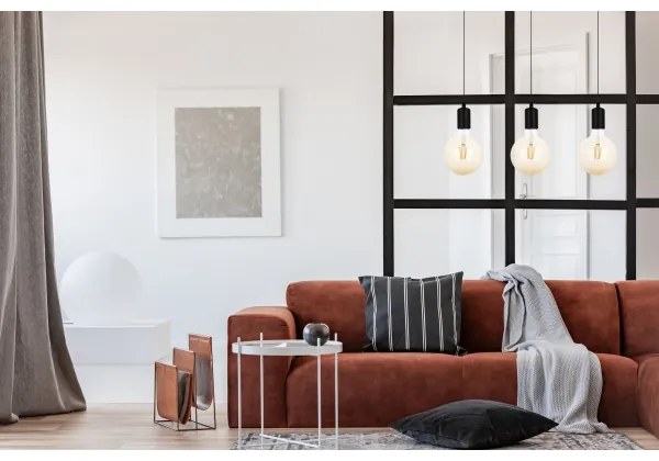 Lustră pe cablu MIROS 3xE27/60W/230V neagră