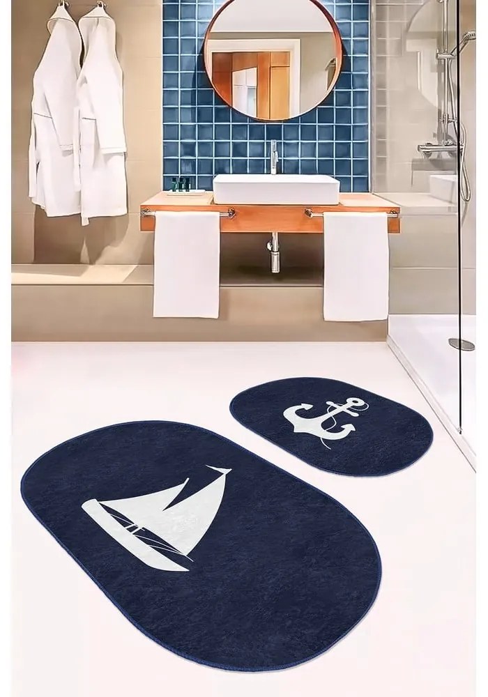 Covorașe de baie albastre 2 buc. 60x100 cm – Mila Home