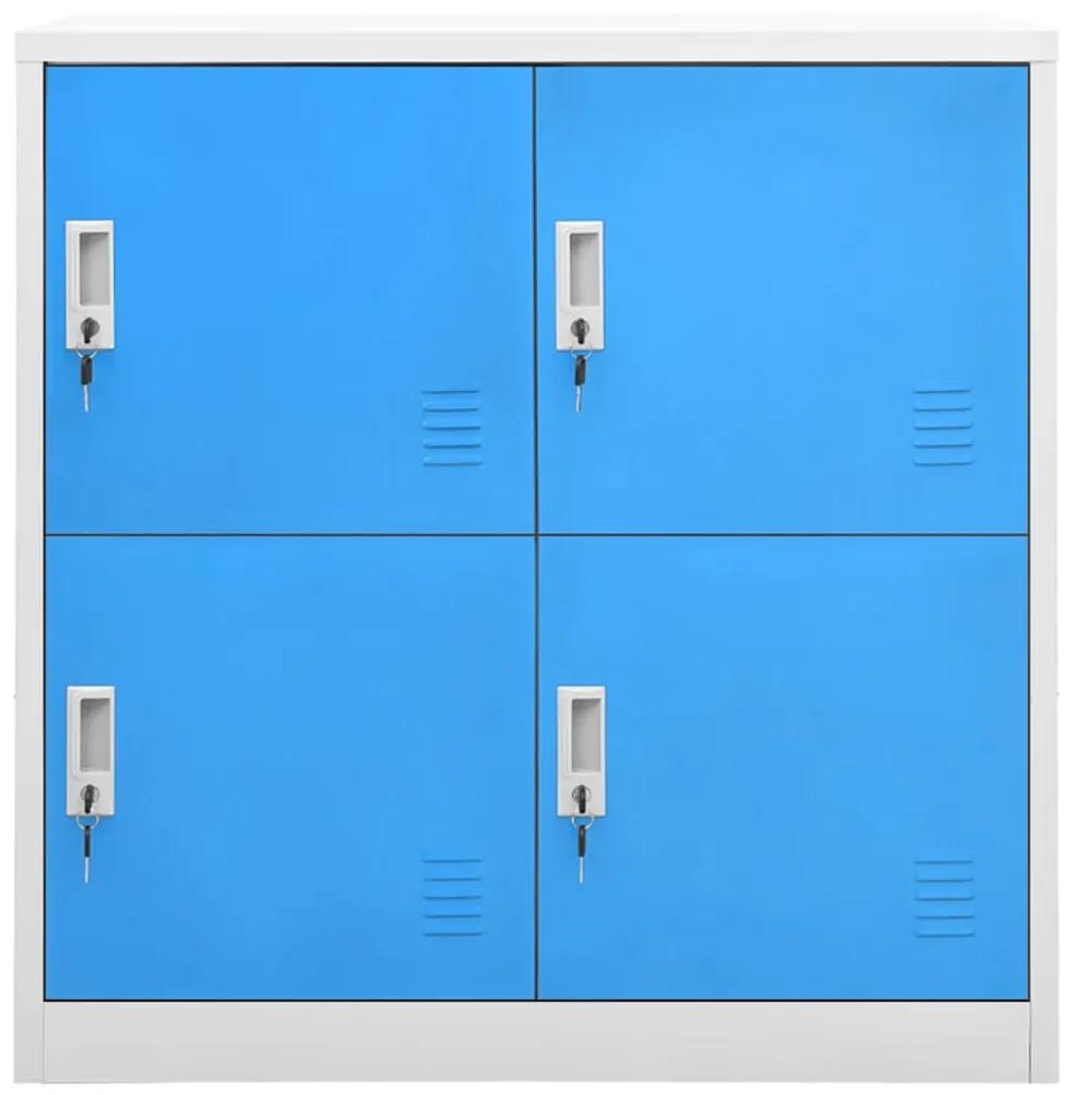 336433 vidaXL Dulap vestiar, gri deschis și albastru, 90x45x92,5 cm, oțel