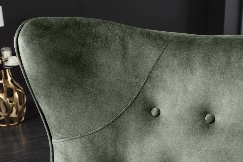 Fotoliu design elegant Amsterdam, catifea verde