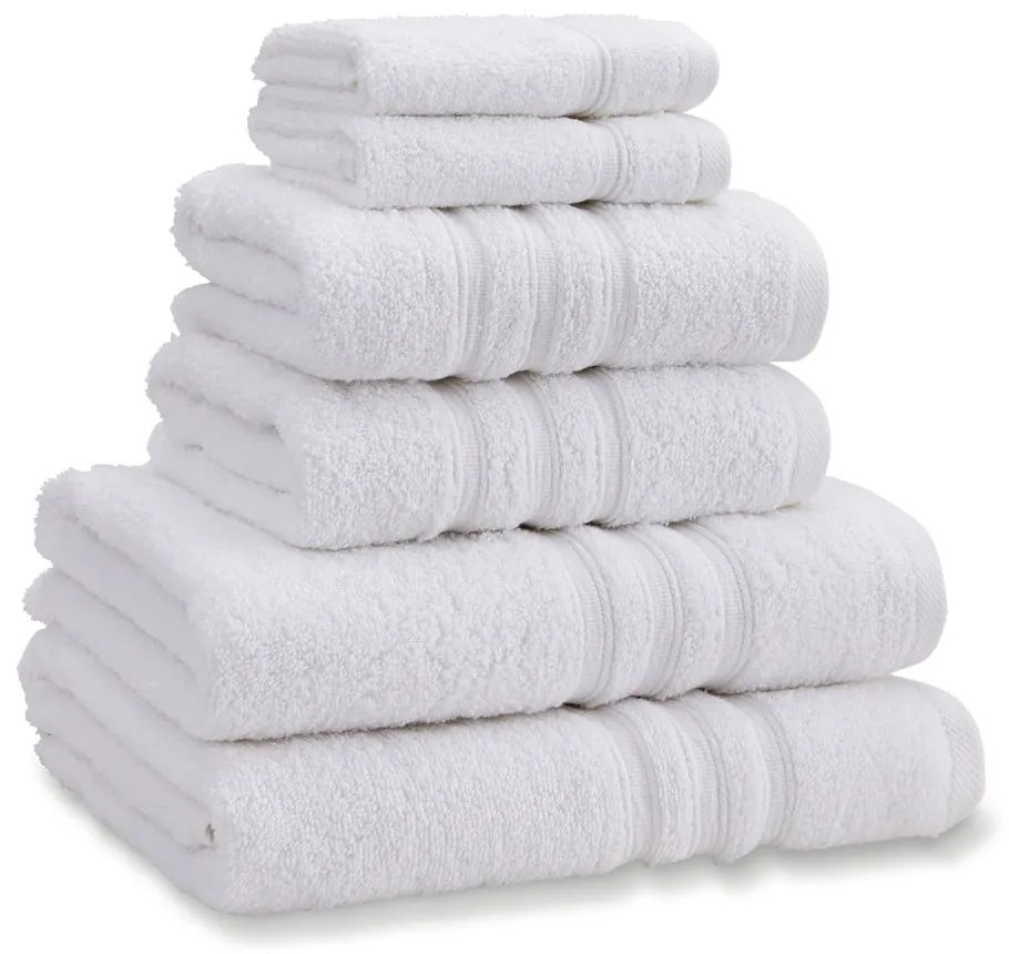 Prosoape de baie albe 6 buc. din bumbac din frotir Zero Twist – Catherine Lansfield