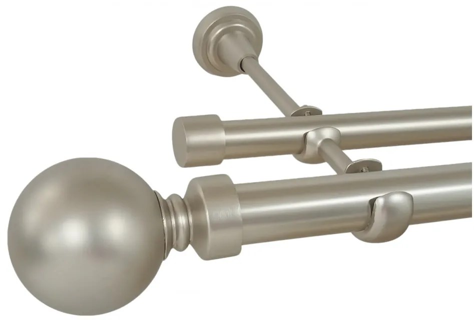 Galerie fara inele KULA BALL - 25/19 - crom mat (Alege marime: 180 cm)