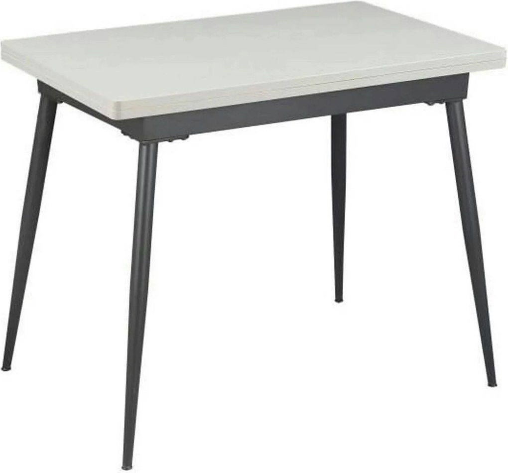 Masa extensibila SMART, alb/negru, 60/120x93x77 cm