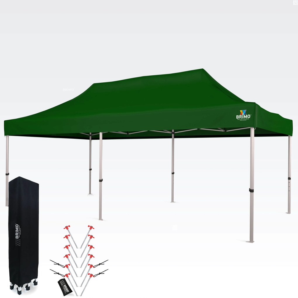 Cort tip foarfecă 3x6 m ALU fără pereți - Cadru din aluminiu, Impermeabil - fără pereți - Verde