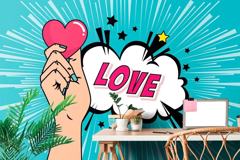Tapet cu design pop art - LOVE