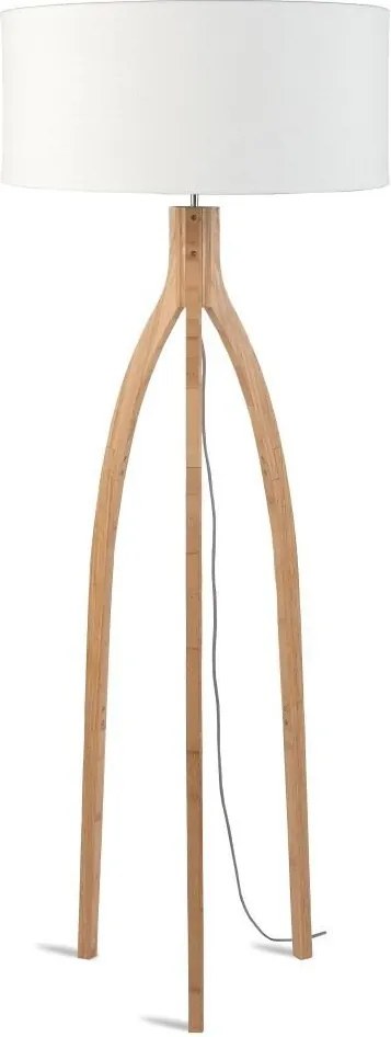 Lampadar cu trepied, realizat din materiale naturale, durabile si ecologice, Annapurna alb