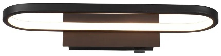 Aplică de perete negru-mat LED (lungime 40 cm) Gianni – Trio