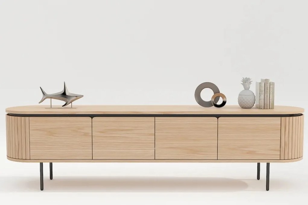 Comoda TV cu furnir de stejar ATELIER 200cm