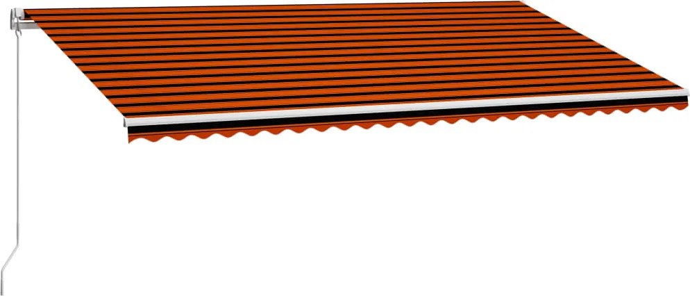 vidaXL Copertină retractabilă manual, portocaliu și maro, 600 x 300 cm